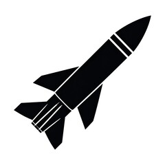 Black silhouette of a missile