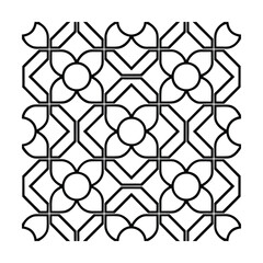 Seamless Geometric Square Pattern with Rounded Corners