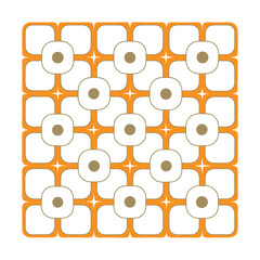 Seamless Geometric Square Pattern with Rounded Corners