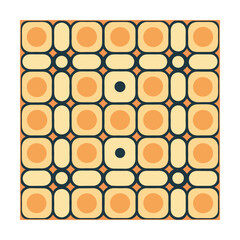 Seamless Geometric Square Pattern with Rounded Corners