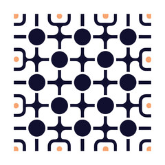 Seamless Geometric Square Pattern with Rounded Corners