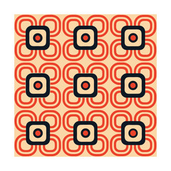 Seamless Geometric Square Pattern with Rounded Corners