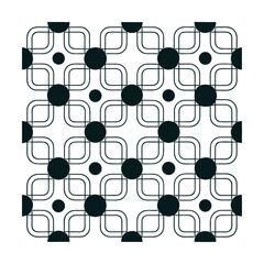 Seamless Geometric Square Pattern with Rounded Corners