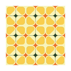 Seamless Geometric Square Pattern with Rounded Corners