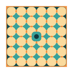 Seamless Geometric Square Pattern with Rounded Corners