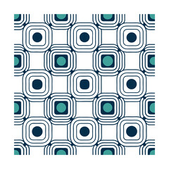 Seamless Geometric Square Pattern with Rounded Corners