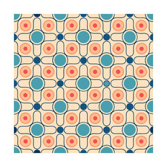 Seamless Geometric Square Pattern with Rounded Corners