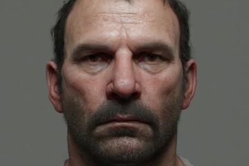 Fototapeta premium Realistic Male Face, 3D Scan, High Detail