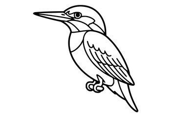 Kingfisher – Bold Minimalist Line Art Vector for Vinyl Cutting and Apparel Design Generative AI