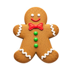 Gingerbread Man Cookie with Frosting and Candy Decorations