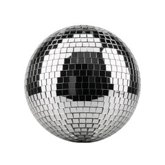 Shiny Disco Ball with Mirrored Tiles on a Transparent Background