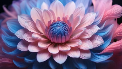 Fototapeta premium a vibrant intricately detailed flower with soft petals in shades of pink and blue