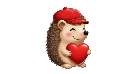 Isolated Hedgehog With Heart