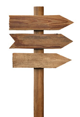 close up of a wooden sign on white background