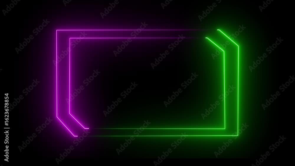 Poster abstract seamless pattern of neon glowing ultraviolet lines. neon red and blue color glowing ultravi