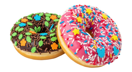 Isolated Two Donuts with Sprinkles