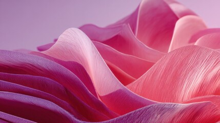 Abstract Pink Form with Layered Texture and Soft Lighting on Pastel Background