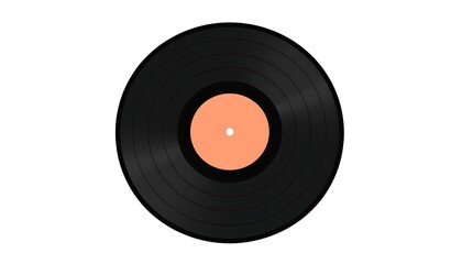 Obraz premium Black vinyl record with peach center
