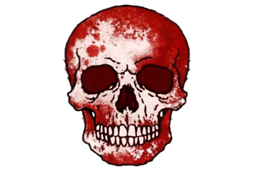 Red skull illustration horror halloween spooky design