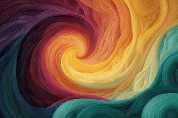 Abstract Rainbow Swirl Digital Art
