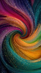 Abstract Rainbow Swirl Digital Art