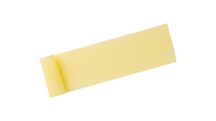 Yellow painter's tape isolated on white background, macro. Torn, crumpled, twisted strips of yellow...