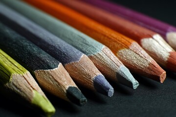 Obraz premium chromatic pencil study emphasizing tactile differences 