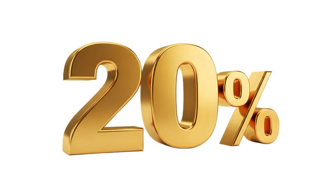 20% Off Sale -  Gold Discount Numbers for Marketing , Promotions