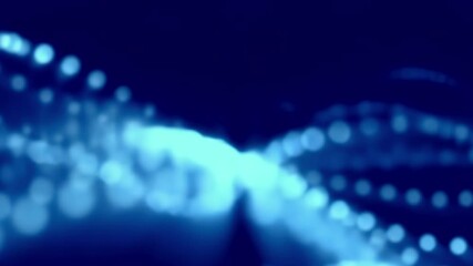 Flashing lights in spirals on blue background, futuristic blurry blue background with spinning DNA helices flickering neon flashes, footage about the concept of life creation and genome study - Powered by Adobe