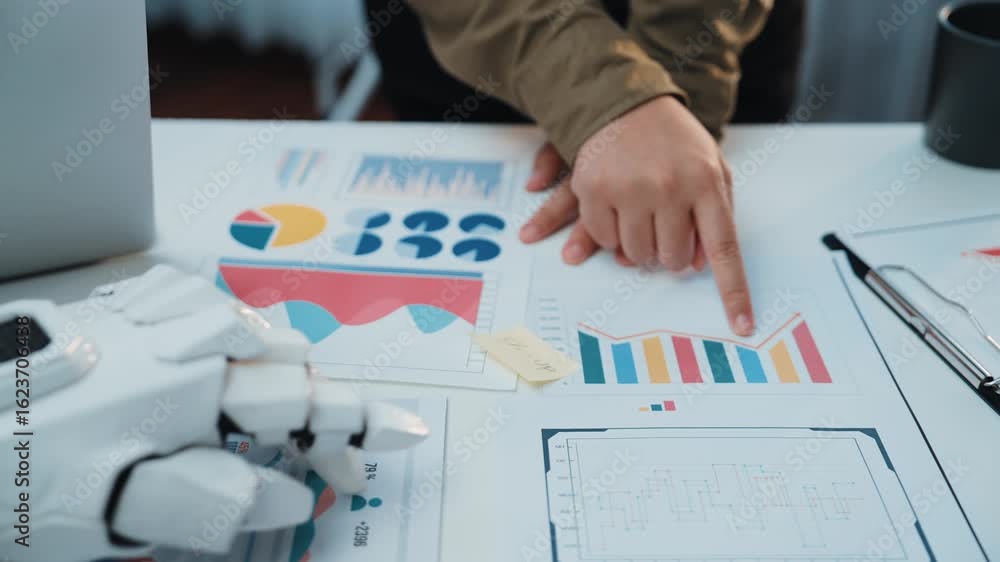 Poster ai-powered analytics supporting business consultants in refining financial strategies, optimizing co