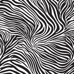 Zebra pattern stripes, wild animal print black and white. Zebra monochrome print, animal skin, tiger stripes, abstract pattern, line background, fabric. Poster, banner. Vector ilustration EPS 10