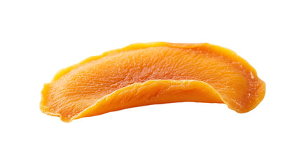 Dried mango slice isolated on transparent background, a healthy and sweet tropical snack, perfect for a vegetarian diet and a source of fiber, vitamins, and antioxidants