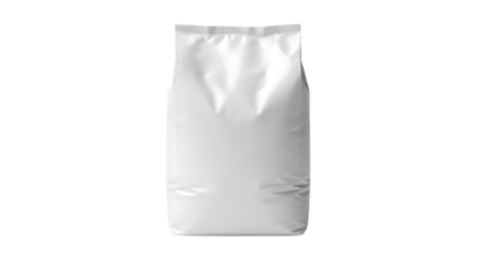 Blank white stand up pouch bag isolated on transparent background, a versatile packaging mockup for food products, perfect for showcasing your brand and design in a clean and modern way