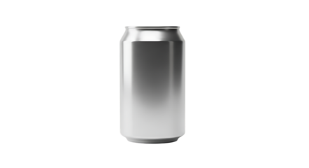 Aluminum can isolated on transparent background, perfect for showcasing your beverage product, design template, or advertising campaign with a sleek and modern look