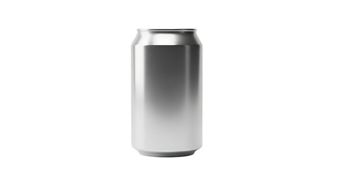 Aluminum can isolated on transparent background, perfect for showcasing your beverage product, design template, or advertising campaign with a sleek and modern look
