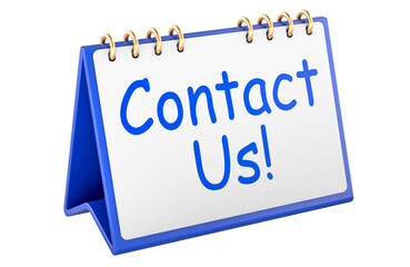 Contact Us, desk calendar. 3D rendering