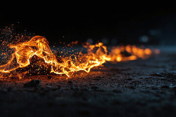 Fiery Trail in Darkness.
