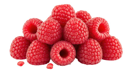 Isolated heap of raspberries