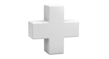 Isolated white plus sign