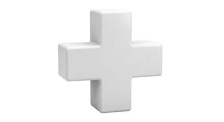Isolated white plus sign