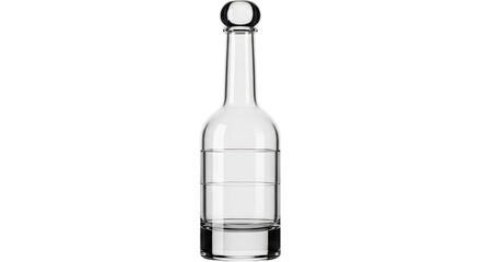 Isolated Clear Glass Bottle