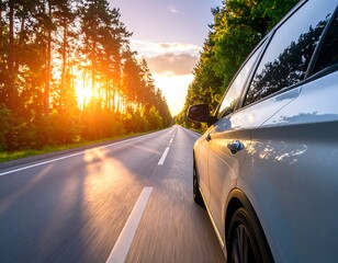 Fototapeta premium Road trip sunset