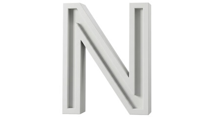 Isolated Letter N Block