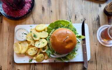 baked potatoes with Burger
