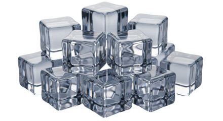 Isolated Pile of Ice Cubes