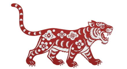 Isolated Red Chinese New Year Tiger
