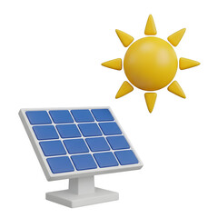 Solar panel illustration with sun rays shining above, symbolizing renewable energy and sustainability, showcasing the importance of green technology in modern society