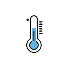 Thermometer indicating a specific temperature.