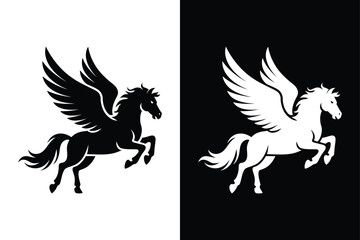 Pegasus icon vector on White Background ,Vector Art Illustration on white background.
