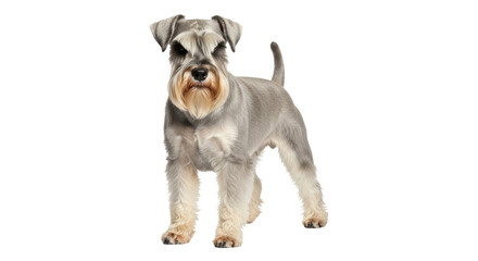 Isolated Miniature Schnauzer Dog Standing